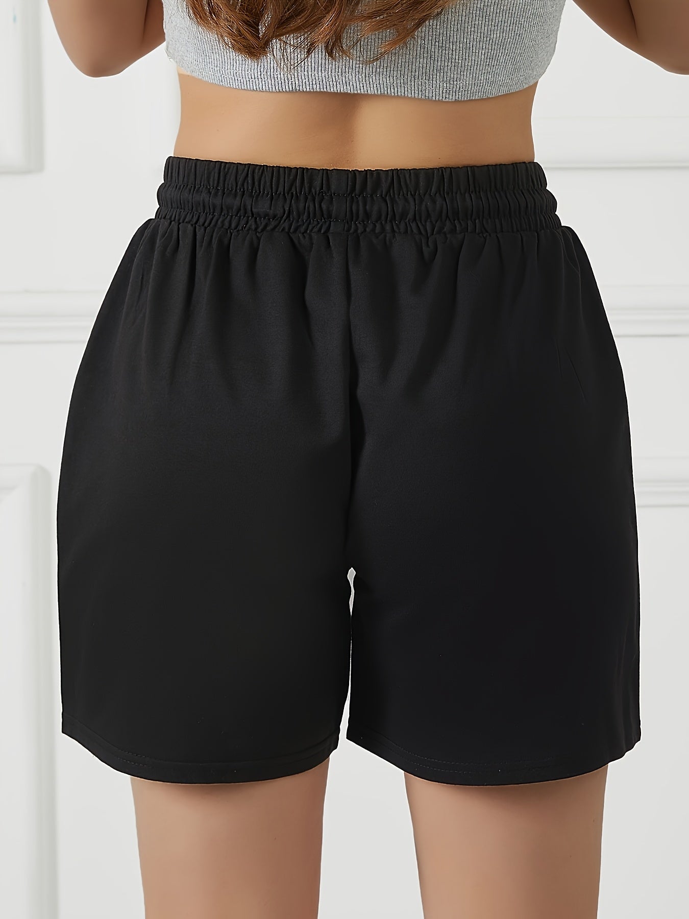Summer Women'S Casual Shorts with Two Pockets, Drawstring Waist, Suitable for Running, Yoga, And Workouts, Loose And Comfortable, Five-Point Length.