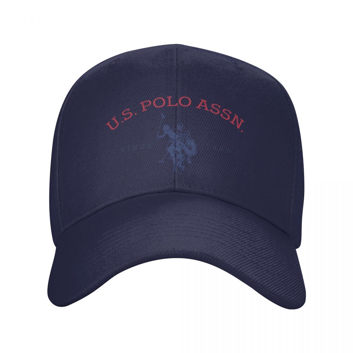 U.S. Polo Assn. Since 1890 - Adjustable Baseball Cap with Sun Protection, Classic Sporty Style, 1pc White Polyester Hat with Red & Blue Print, Perfect for Casual Outdoor Activities, Ideal Gift for Men and Wome
