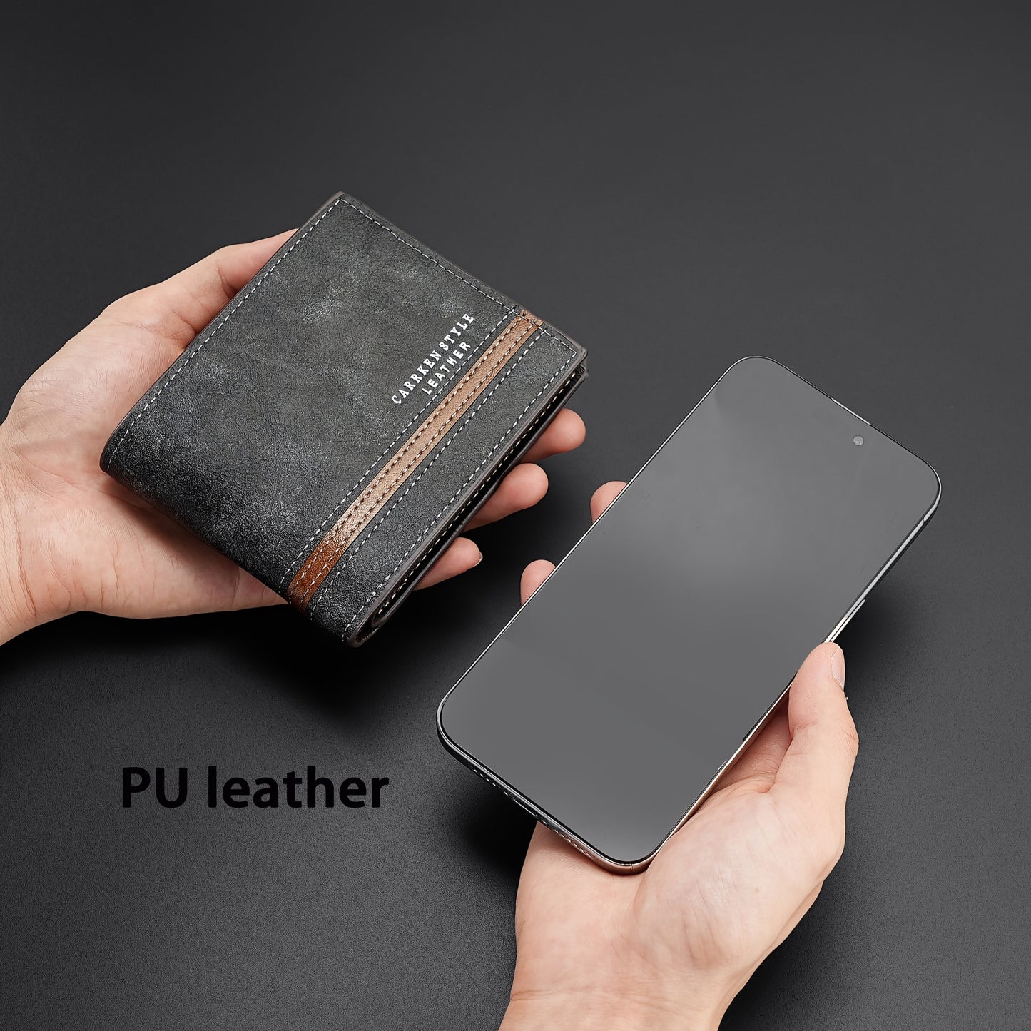 1pc Men's Short Wallet, Fashion Horizontal Multi-card Slots Zipper Coin Purse