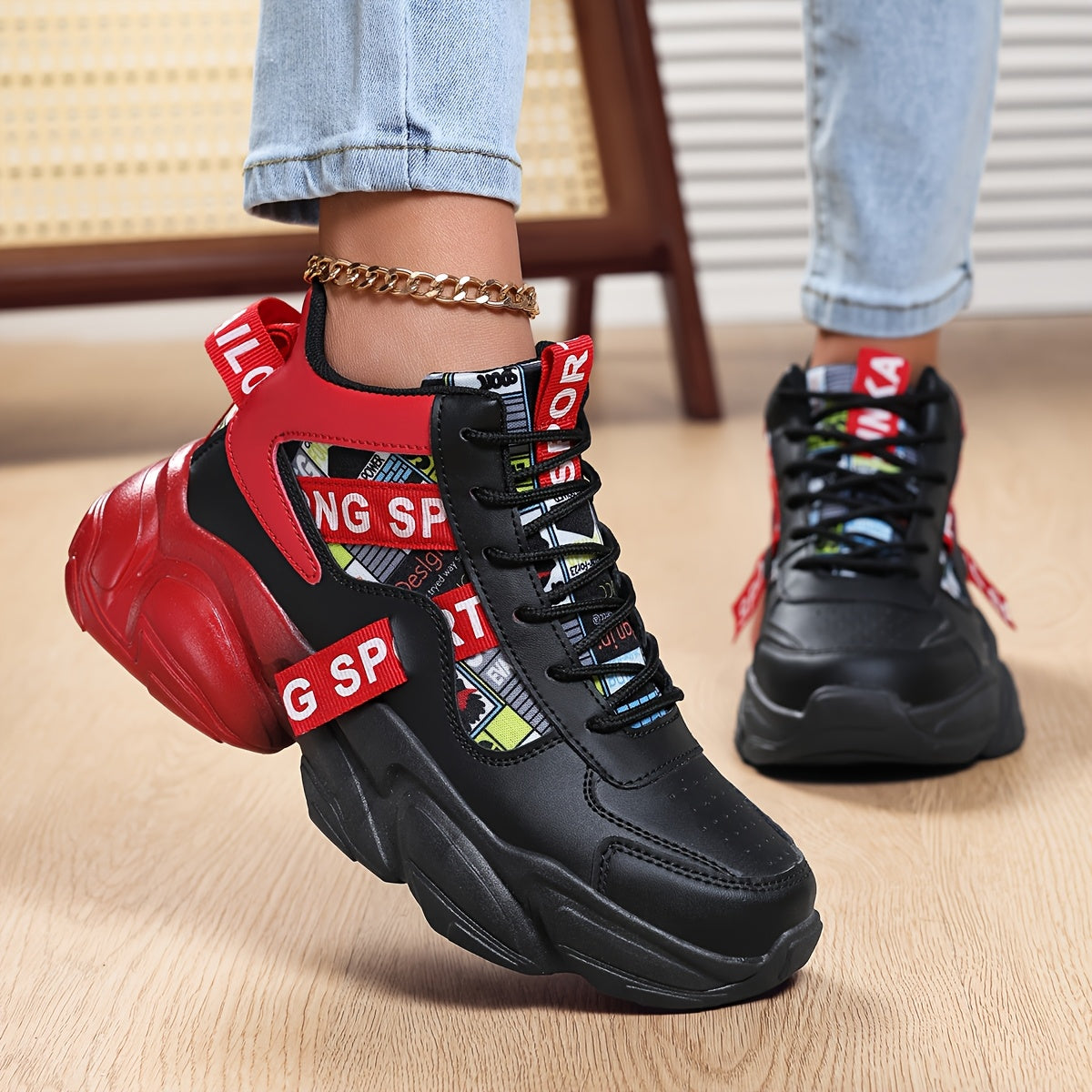 Women'S High-Top Plaid Skate Sneakers - Lightweight, Non-Slip, Shock-Absorbing Sneakers with EVA Sole, Synthetic Faux Leather Upper & Fabric Lining for All-Season Sports and Casual Wear, Casual Sneakers | Stylish Lace-Up Shoe