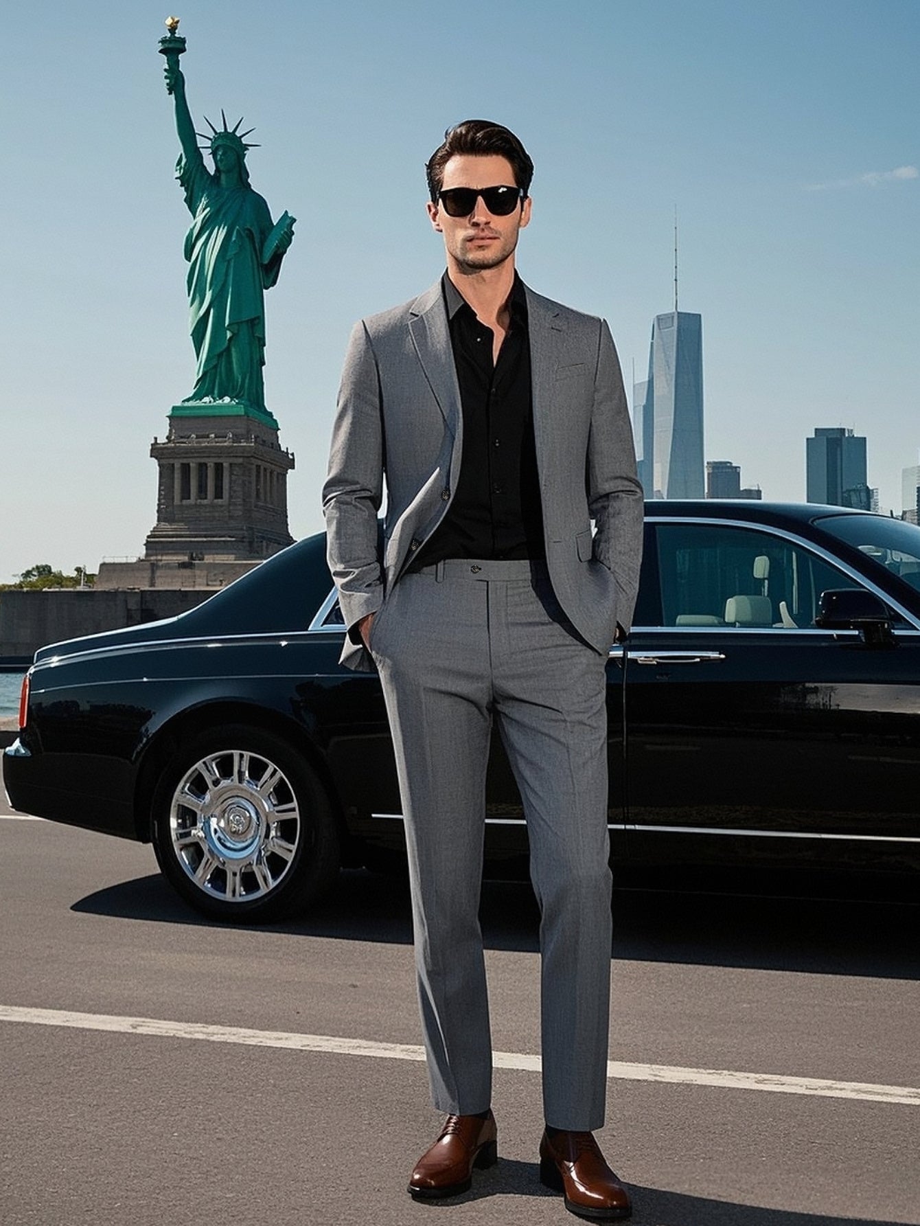 Men'S Formal Suit Set Featuring a Two-Button Lapel Jacket And Trousers. A Simple, Comfortable, And Classic Outfit for Adult Males, Suitable for Professional Office Wear, Elite Business Attire, And High-End Casual Suits. Ideal
