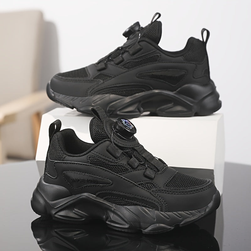 Youngsters' Rotating Buckle Sneakers - Comfortable Sneakers with Mesh Upper, Breathable Design, and Durable EVA Sole for Boys and Girls, Perfect for Casual Wear and Running, Girls Shoes