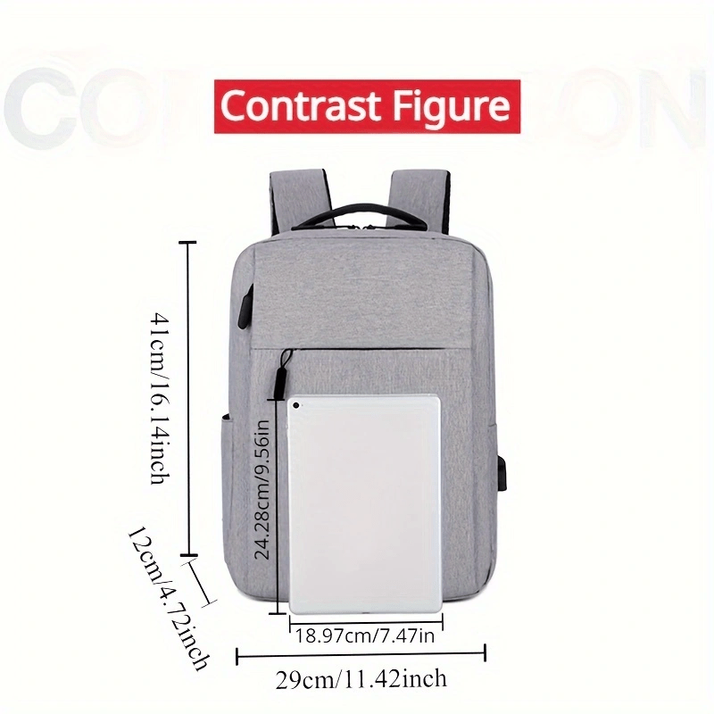 1pc Large Capacity Travel Backpack - Heavy-Duty Oxford Fabric Laptop Backpack with Multiple Compartments, Adjustable Padded Shoulder Straps & Front Zipper Pocket - Business, College, Commute Backpack - Ideal Gift for Professi