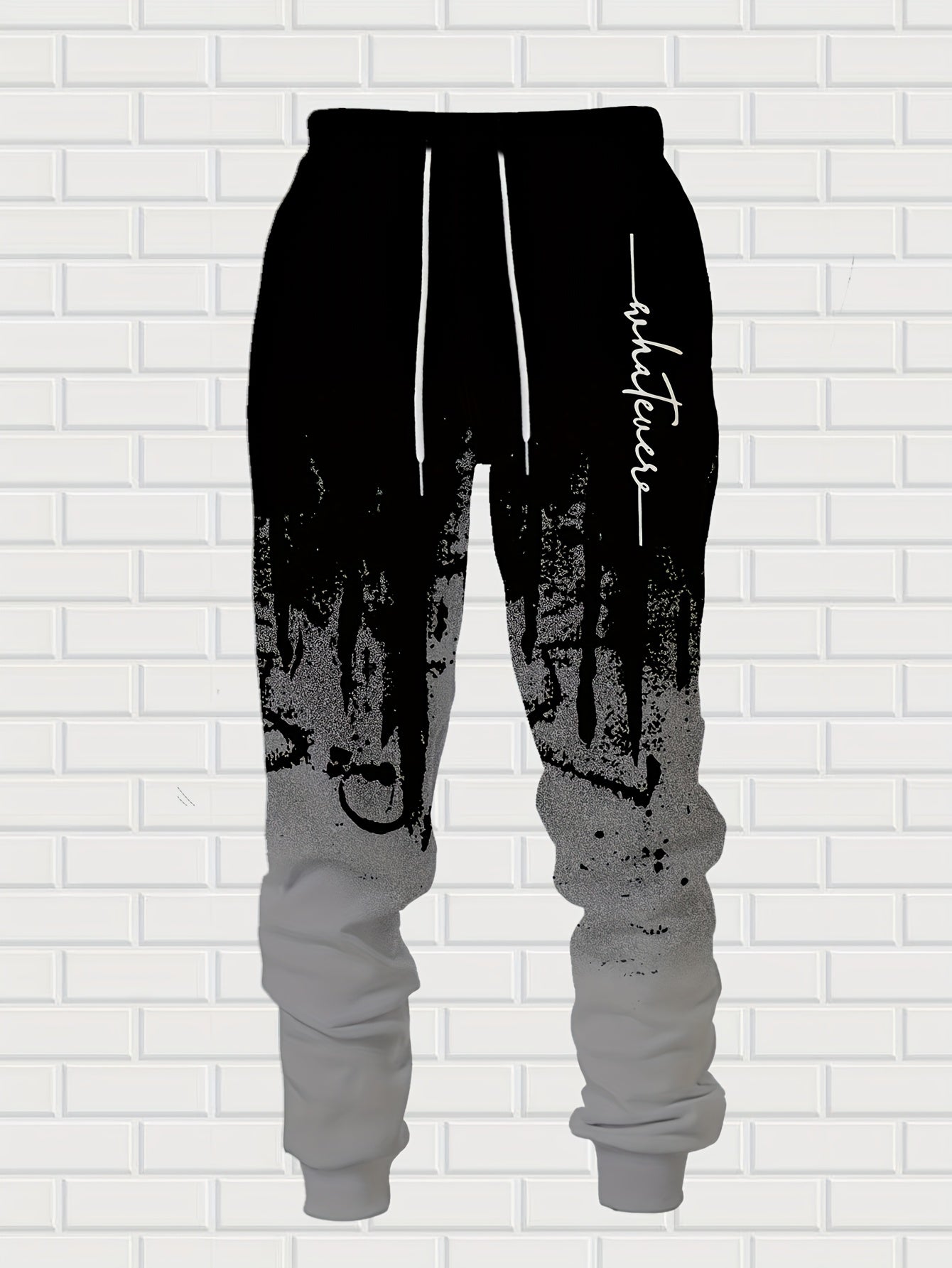 Men's Casual Hoodie & Sweatpants Set - Black & Red Contrast, Letter Print Design, Comfort Fit for Spring/Fall