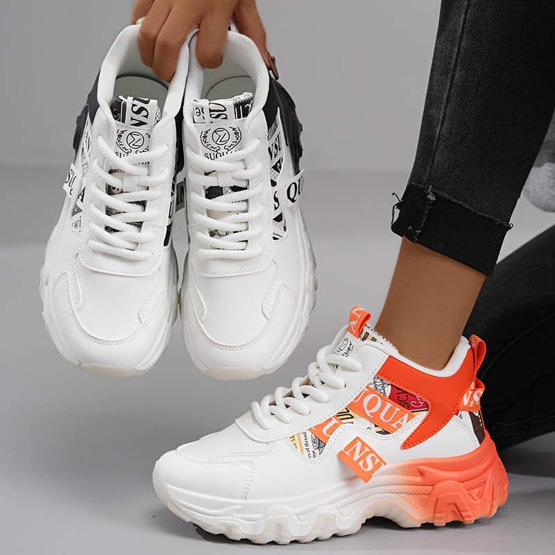 1 Pair Women'S Fashion Sneakers - Lightweight All-Season Running Shoes with Polyurethane Upper, Fabric Inner & Insole, Rubber Sole