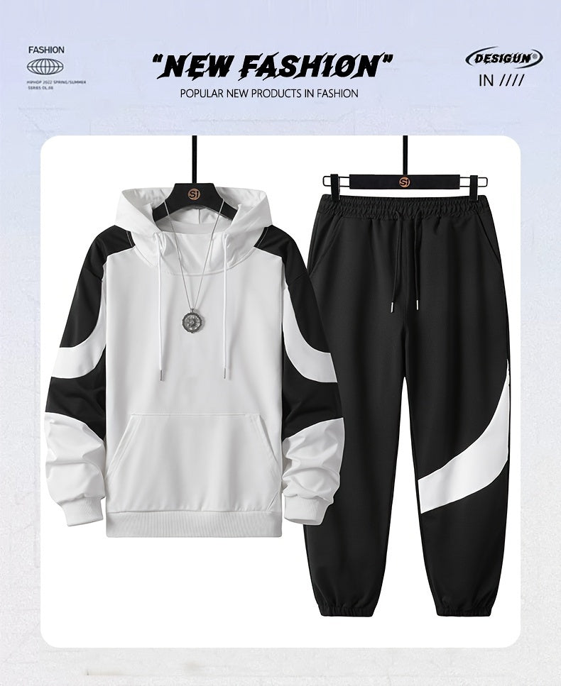 Men's Hooded Sweatshirt Set - 2024 New Autumn Casual Sporty Long Sleeve Outfit for Men