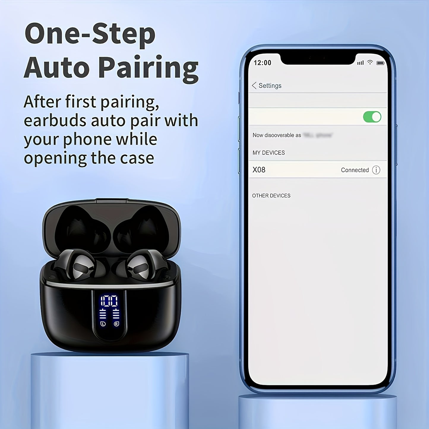 LIFEBEE New Wireless 5.3 Earbuds for Running Sports, Mini Wireless Earphones Stereo Headphones with Dual-LED Display, Wireless Headset Built-in Microphone