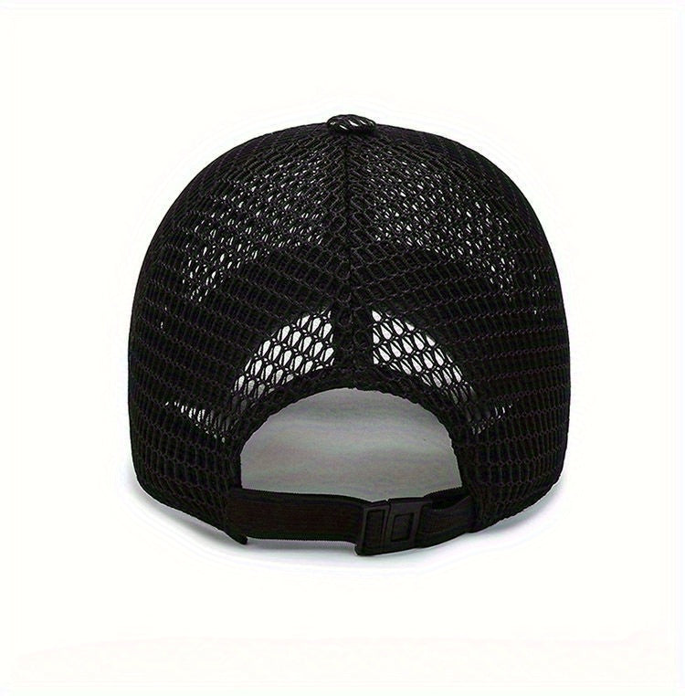 2pcs Unisex Quick-Dry Breathable Mesh Baseball Caps - Adjustable Lightweight Summer Sun Hats with Geometric Textured Design for Outdoor Sports, Football Games & Casual Streetwear (Black & Gray), Game Day Accessories, Durable