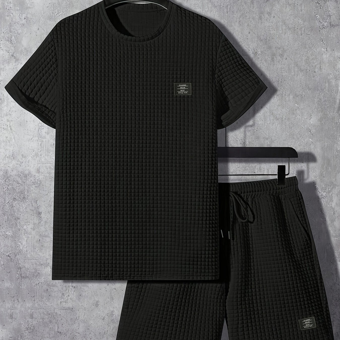Summer Men's Casual Sports Set of 2, Trendy Round Neck Short Sleeve T-shirt + Shorts
