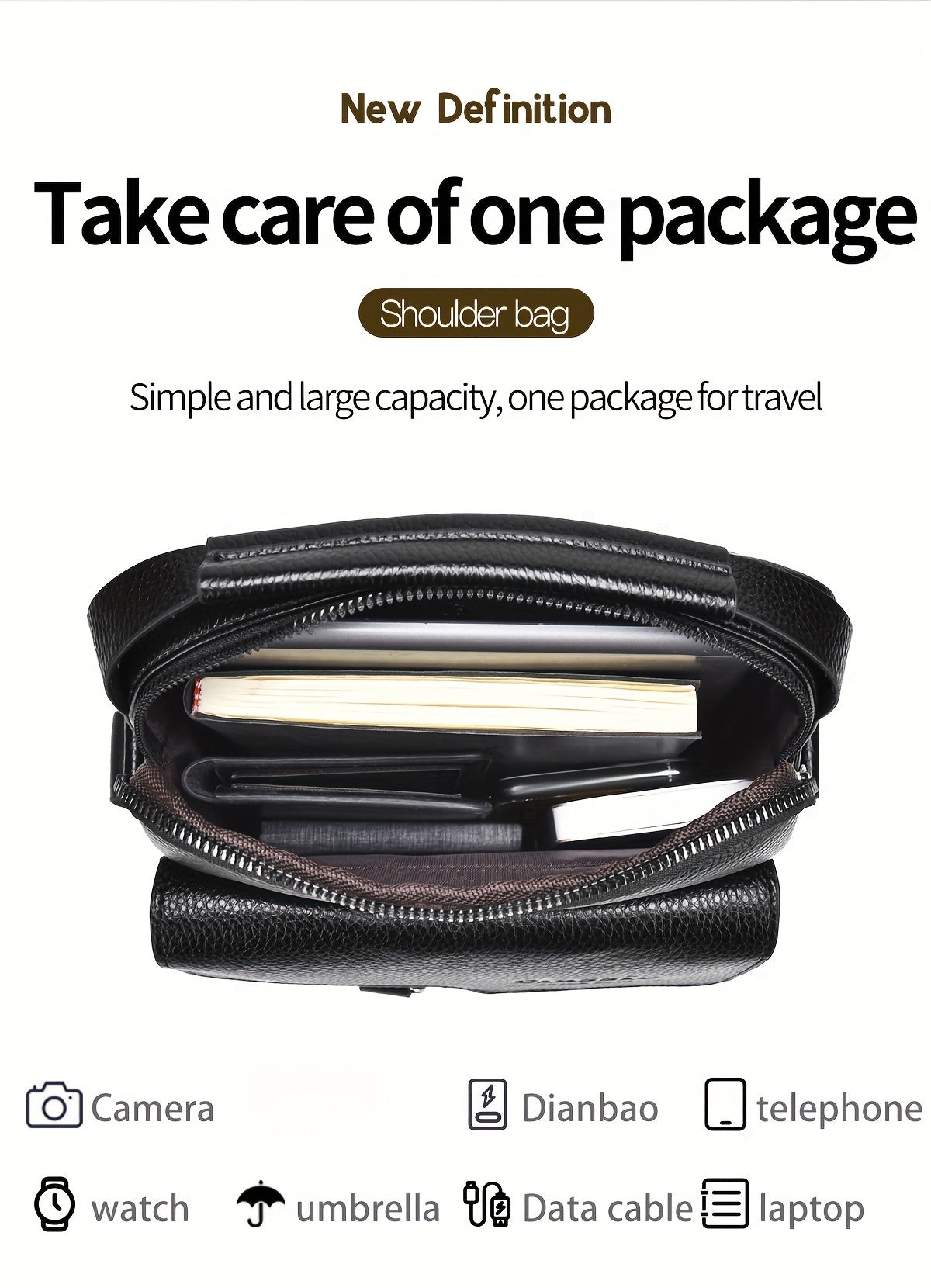 New Men's Crossbody Bag Messenger Bag with Mahogany Pattern Large Capacity Design PU Material Men's Casual Retro Adjustable Shoulder Bag for Going Out Valentine's Day Gift for Husband or Boyfriend