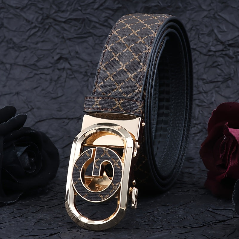 2025 New Automatic Buckle Belt, Versatile Business Casual Luxury Trendy Men's Leather Belt