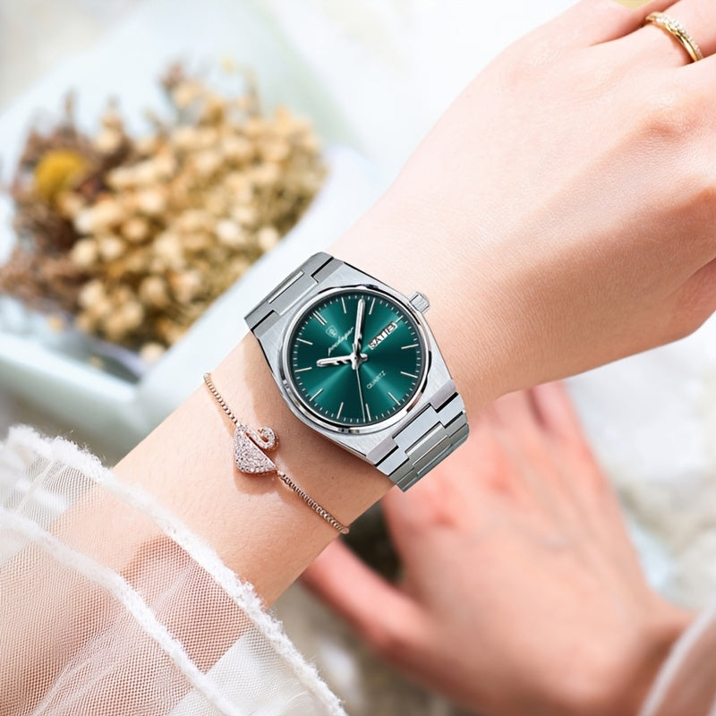 Brand Luxury Women's Business Watch Fashion Double Calendar Quartz Watch, Women's Gift Holiday Gift