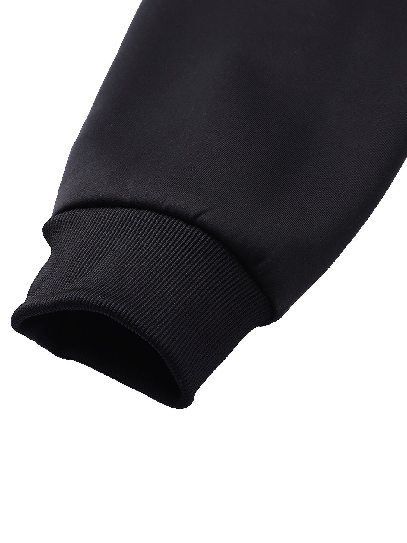 1pc Men'S Casual Style Hooded Jacket, Thick Fleece Lined, Warm Autumn/Winter Fashion, Solid Color, Polyester Knit with Pockets, Regular Fit