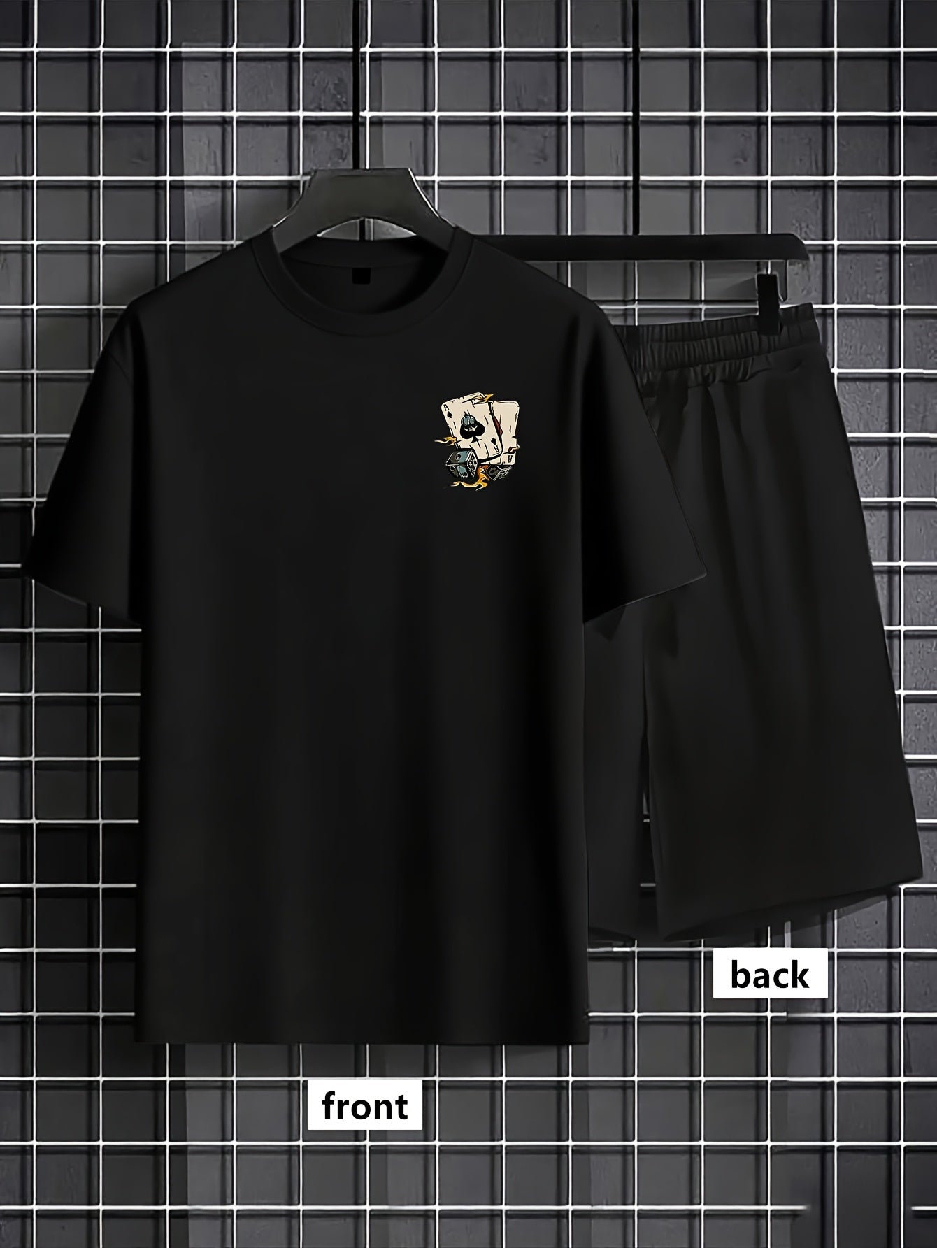 Men'S Print Round-Neck Short-Sleeved T-Shirt And Drawstring Shorts Casual Suit, Suitable for Outdoor Sports in Summer, Comfortable And Versatile