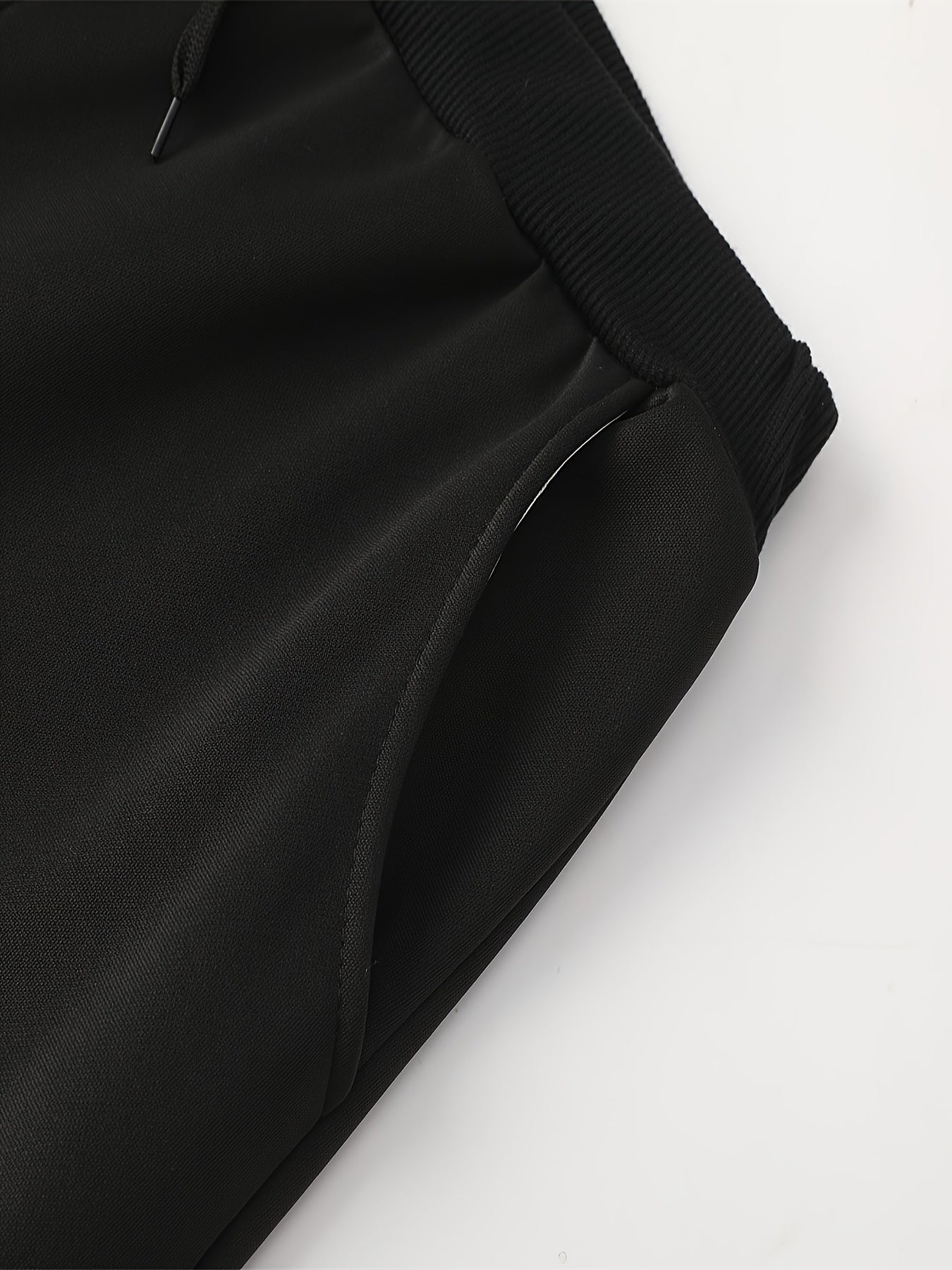 2025 Men'S Athletic Set - White & Black, Long Sleeve, Collared, Non-Stretch Fabric, with Pockets, for Spring/Fall, Casual Sportswear, Casual Sportswear|Modern Athletic|Pocketed Jacket