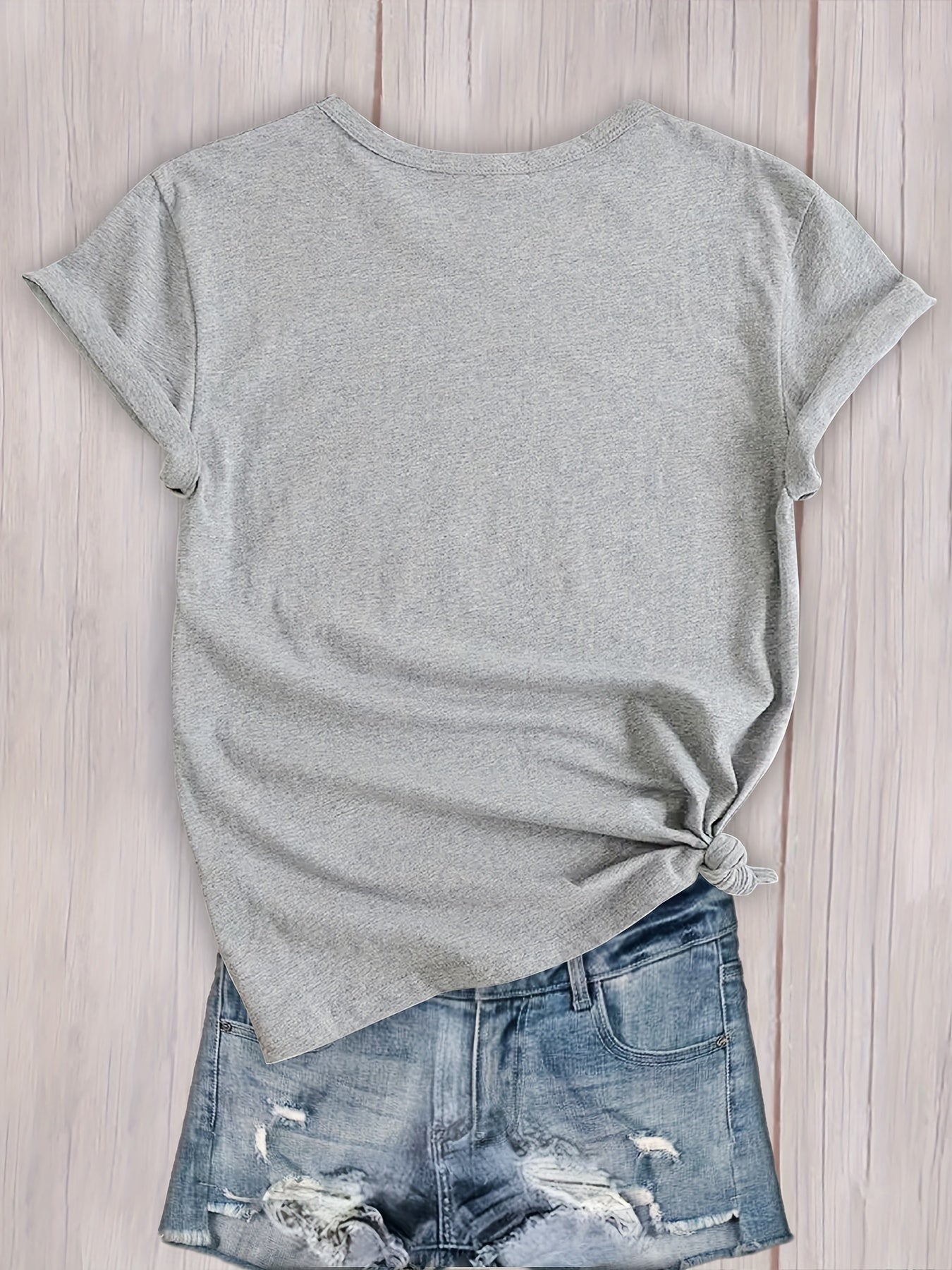 Heart Graphic Round Neck Sports T-shirt, Short Sleeve Running Casual Top, Women's Activewear