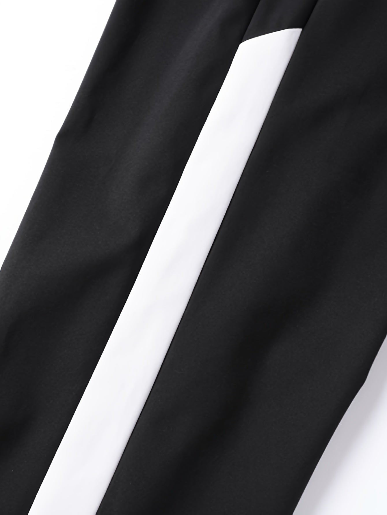 Men's Casual Athletic Hoodie and Pants Set - Color Block Design, Polyester, Machine Washable, Spring/Fall Sportswear, Blue & White Two-Piece Outfit, Everyday Activewear|Modern Athletic Look|Polyester Sportswear