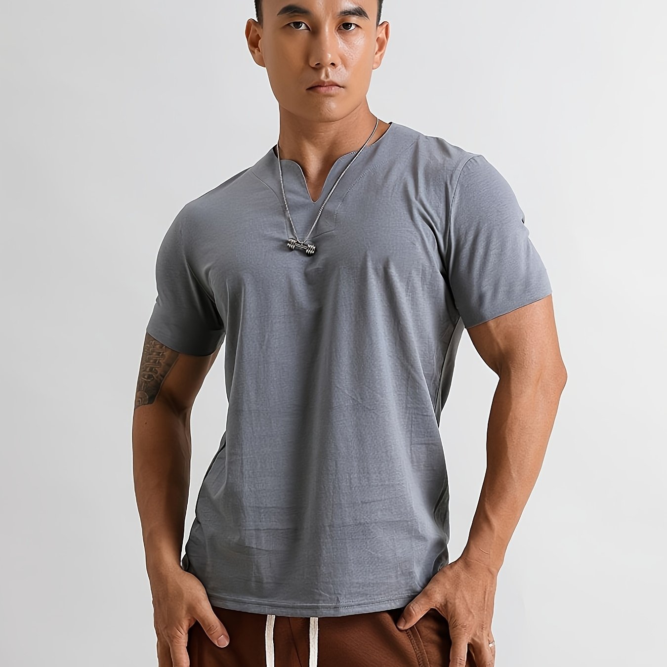 Men's Quick-Dry Gym T-Shirt - Muscle Crew Neck Workout Shirt, Stretch Athletic Tee for Weightlifting, Running, Training - Non-See-Through Muscle Builder Top (Hand Wash/Dry Clean) - Ideal for Gym & Casual Outfits, Gym Shirt, A