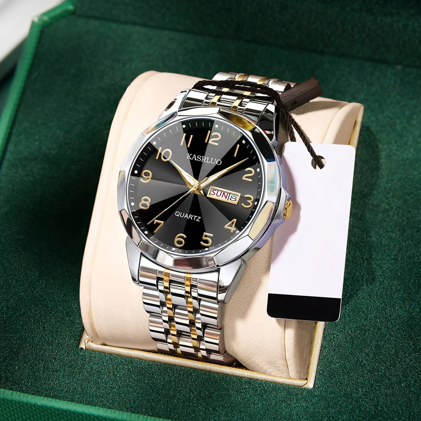 1pc Men'S Fashion Trend Business Sports Steel Band Double Date Quartz Watch - High Value Gift, Stainless Steel Strap, Round Dial with Date Display, Quartz Movement, Battery Powered, Date Display Watch | Stainless Steel Watchb
