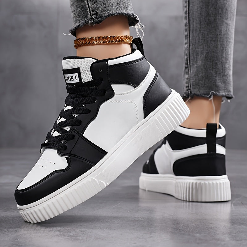 Women's Outdoor Autumn and Winter Thickened Warm Star Pattern Fashionable Versatile Simple High-Top Lace-Up Soft Sole Campus Sneakers for Multi-Purpose Sports and Casual Wear