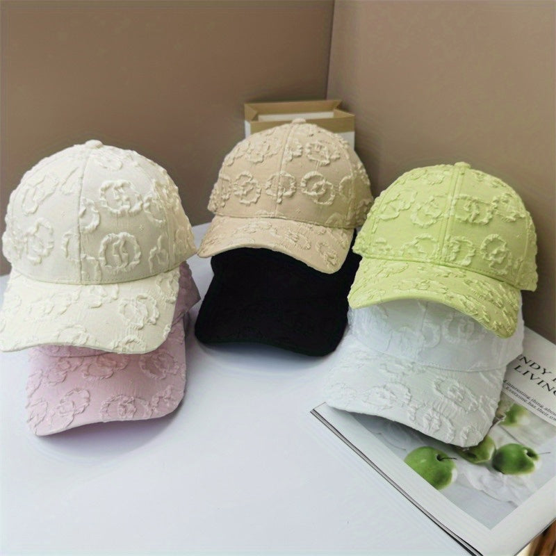 New Spring and Summer Versatile Fashion Textured Breathable Baseball Cap for Men and Women with Wide Brim to Display Small Face Duckbill Ha