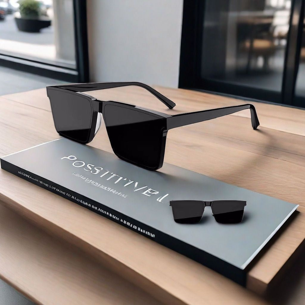Men's Geometric Square Fashion Glasses - Durable PC Frame, HD TAC Lenses for Driving & Daily Wear, Lightweight Modern Design, Casual Style, Driving Eyewear | Sleek Frame Design | Lightweight Glasses