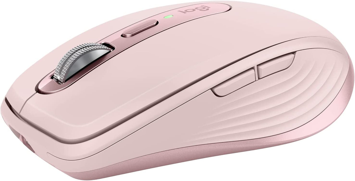 Logitech MX Anywhere 3S Compact Wireless Mouse, Fast Scrolling, 8K DPI Any-Surface Tracking, Quiet Clicks, Programmable Buttons, USB C, Bluetooth, Windows PC, Linux, Chrome, Mac - Graphite