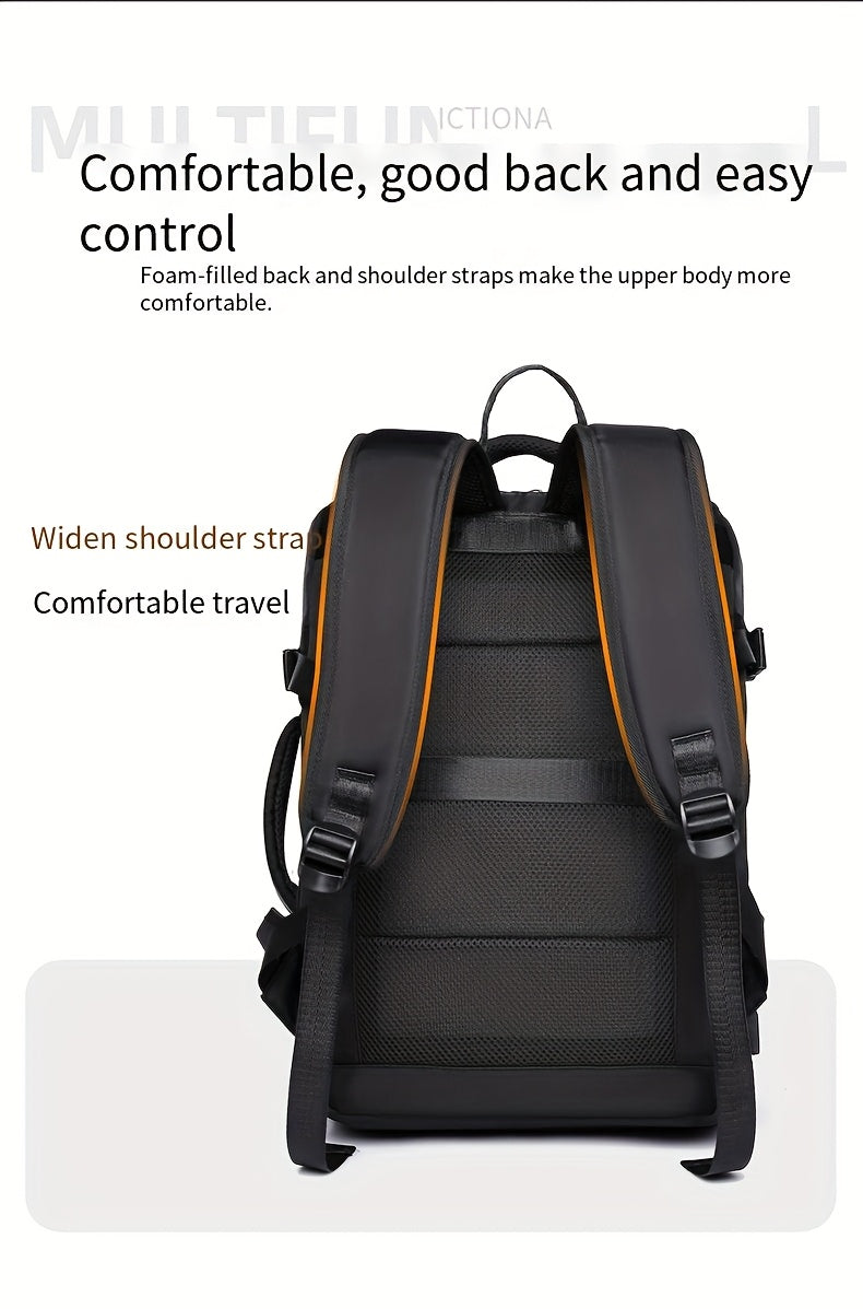 Men's Professional Laptop Backpack - Large Capacity Business Backpack with 39.62cm Laptop Compartment, Heavy-Duty Zipper Closure, Padded Shoulder Straps - Sleek Black Backpack for Office, Travel, Meetings - Durable Carry-On B