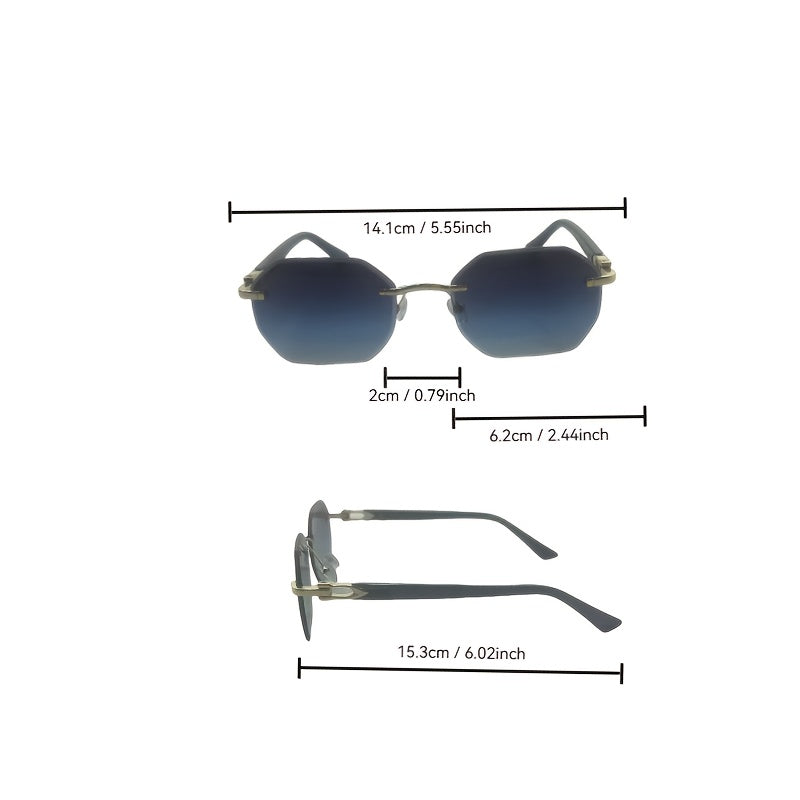 Stylish Men'S Glasses Featuring Classic Rimless Rectangular Lenses with Transparent Lenses, Suitable for Both Men And Women, Perfect for Work And Leisure, As Well As Holiday Gifts.