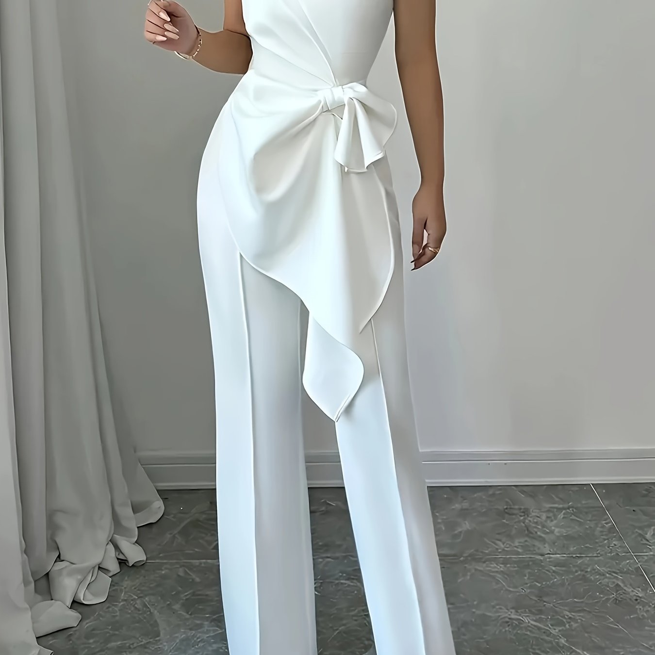 OM307B Elegant Women's Vest and Pants Set - Stylish Casual Elegance
