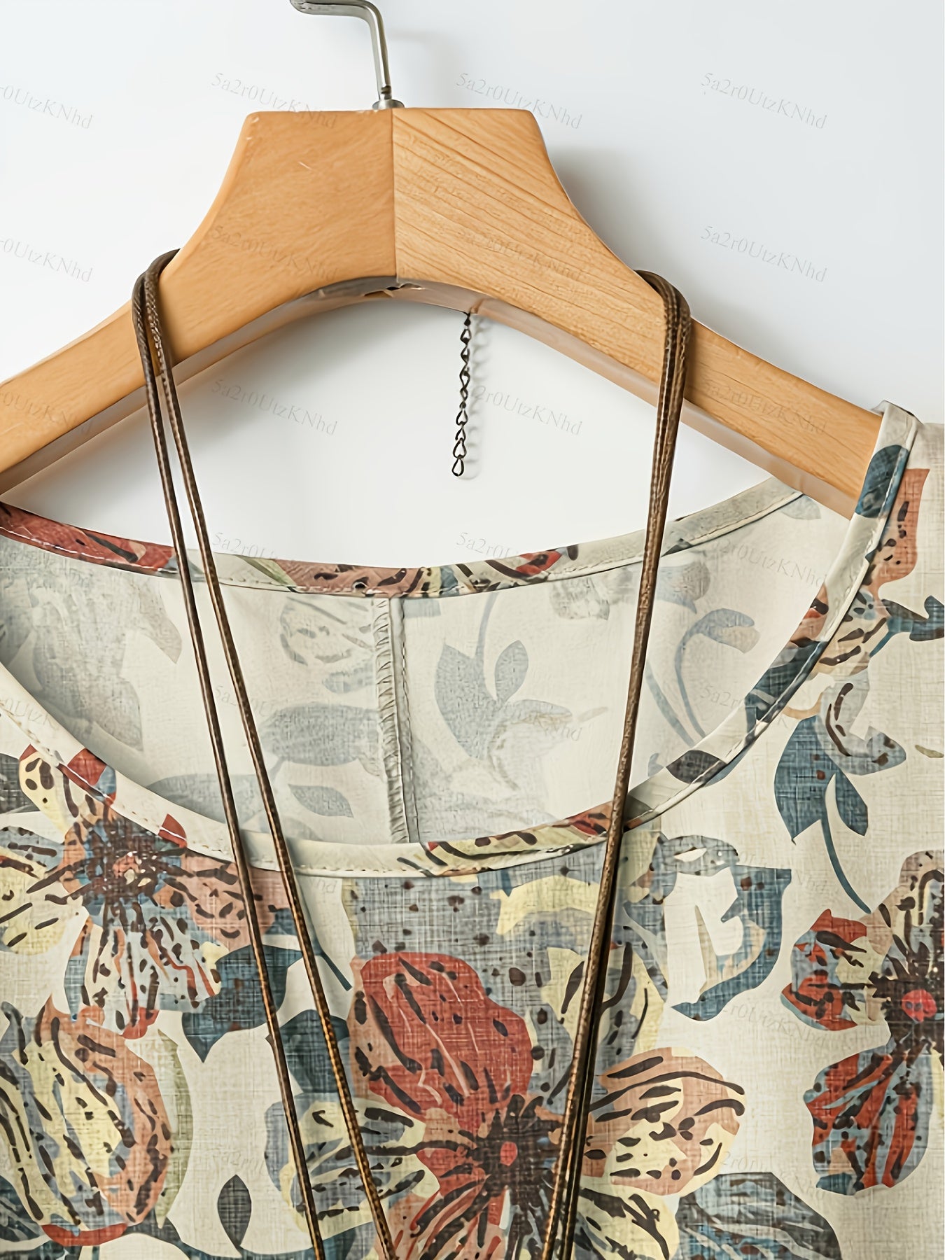 Elegant Floral Print Blouse & High-Waisted Pants Set - Chic Long Sleeve Top with Ruffled Hem, Button Details & Lace Trim, Beige Wide-Leg Pants for Women - Perfect for Spring/Summer, Floral Print Blouse