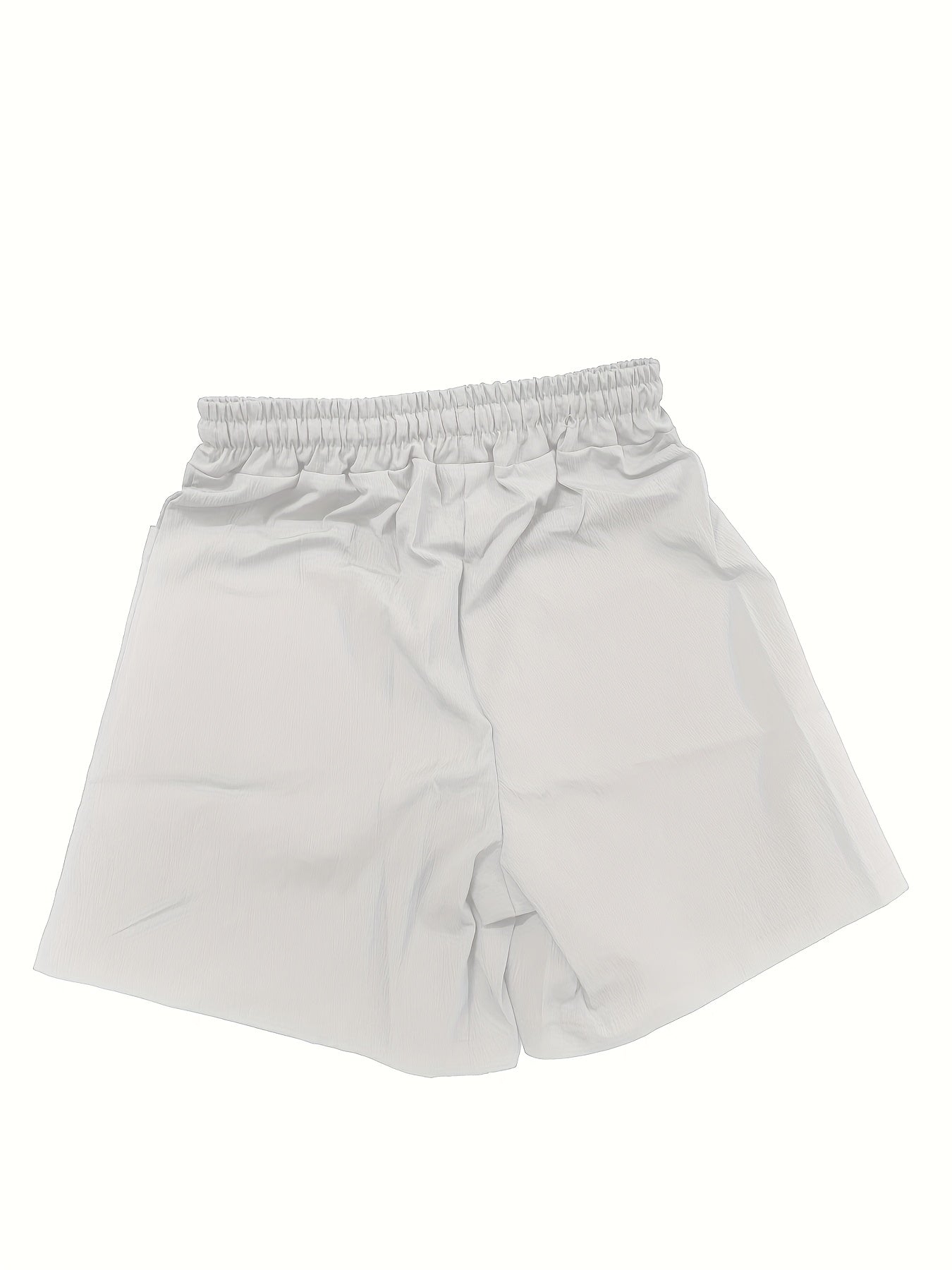 Women's Beige Cargo Shorts - Casual & Stylish, Solid Color with Drawstring Waist and Pockets, Polyester Blend, Machine Washable, All-Season Comfort