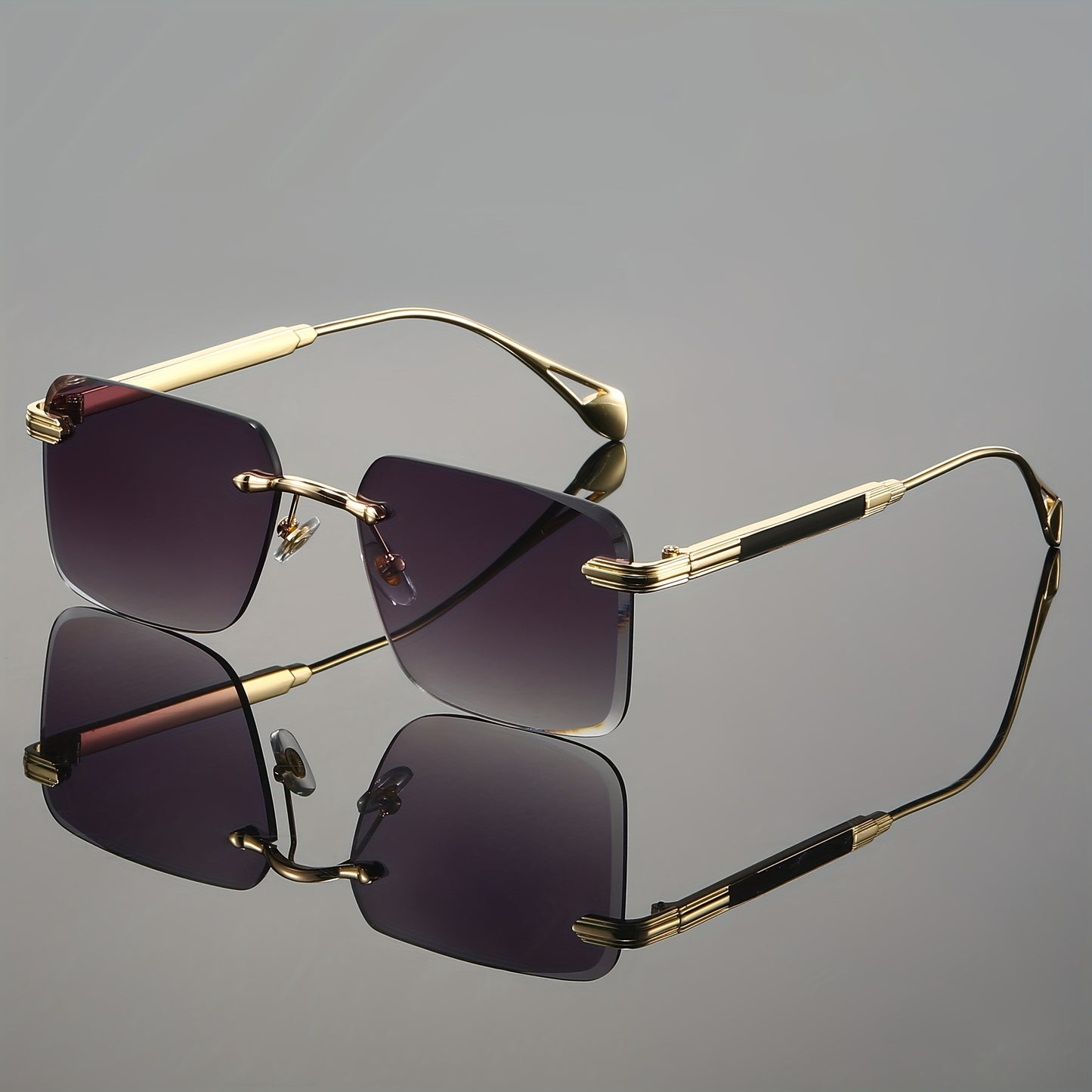 Unisex Classic Trendy Frameless Sunglasses for Outdoor Driving, Fishing,, Party, Travel, and Business Fashion Eyewear