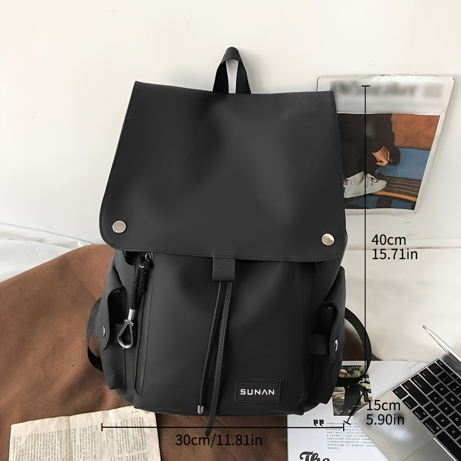 Trendy Large Flap Backpack For Men Women, Campus Stylish Street Style Backpack For High School & College