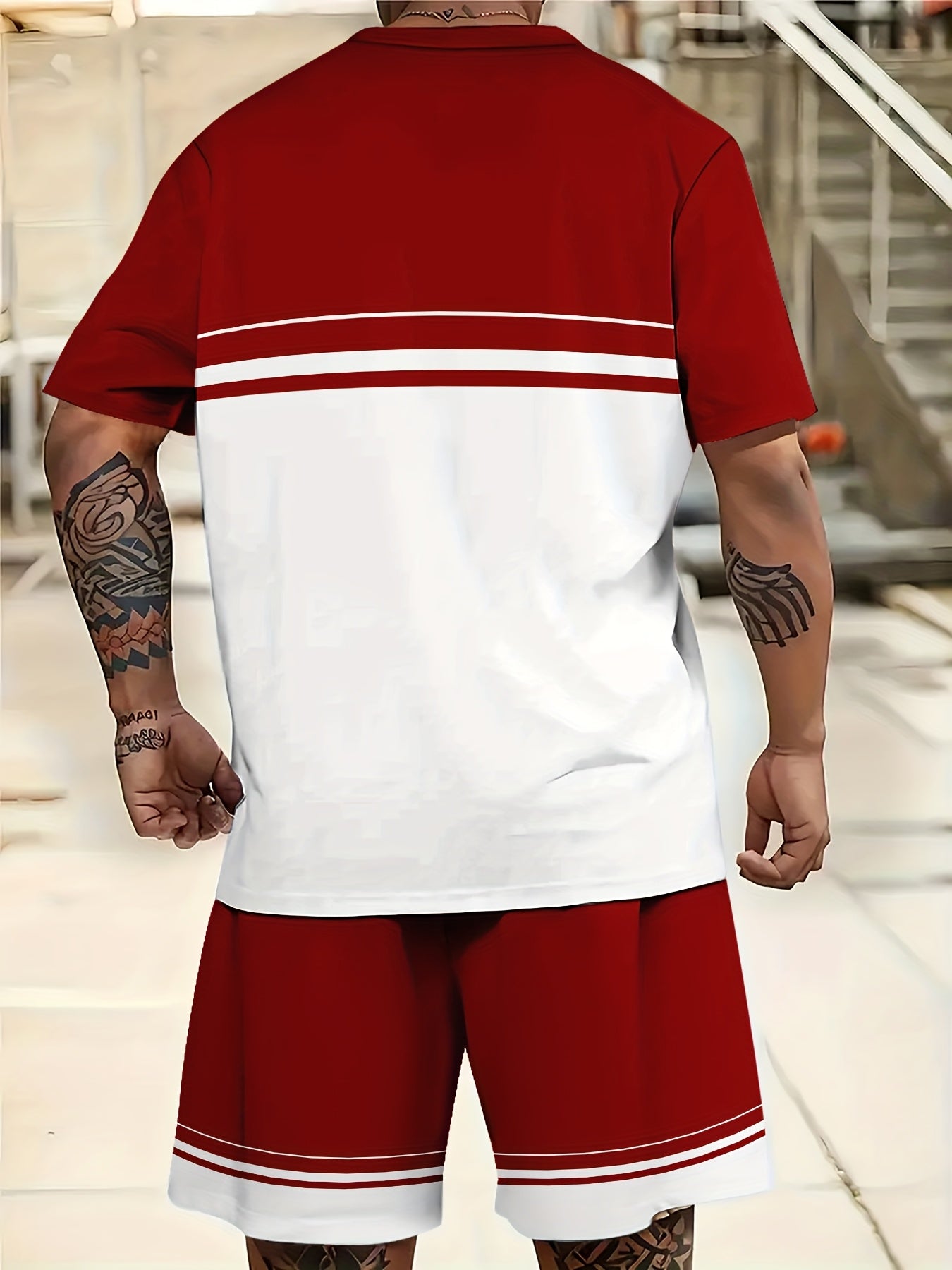 Men'S Casual "Milano Italia" Graphic Tee & Shorts Set - Black & White, Breathable Summer Outfit with Drawstring Waist, Comfortable for Casual Attire, Casual Attire|Italianinspired Design|Stretchy Fabric