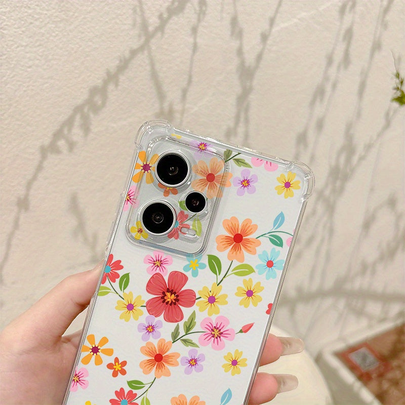 Colorful Flowers and Grasses This high-quality TPU transparent protective case for Motorola MOTO G100 G85 G84 G75 G73 G72 G60 G55 G42 G34 G9 G8 G7 G6 MOTO E32 E20 E13 all-inclusive soft protective cover MOTO EDGE 50 40 30 Sim