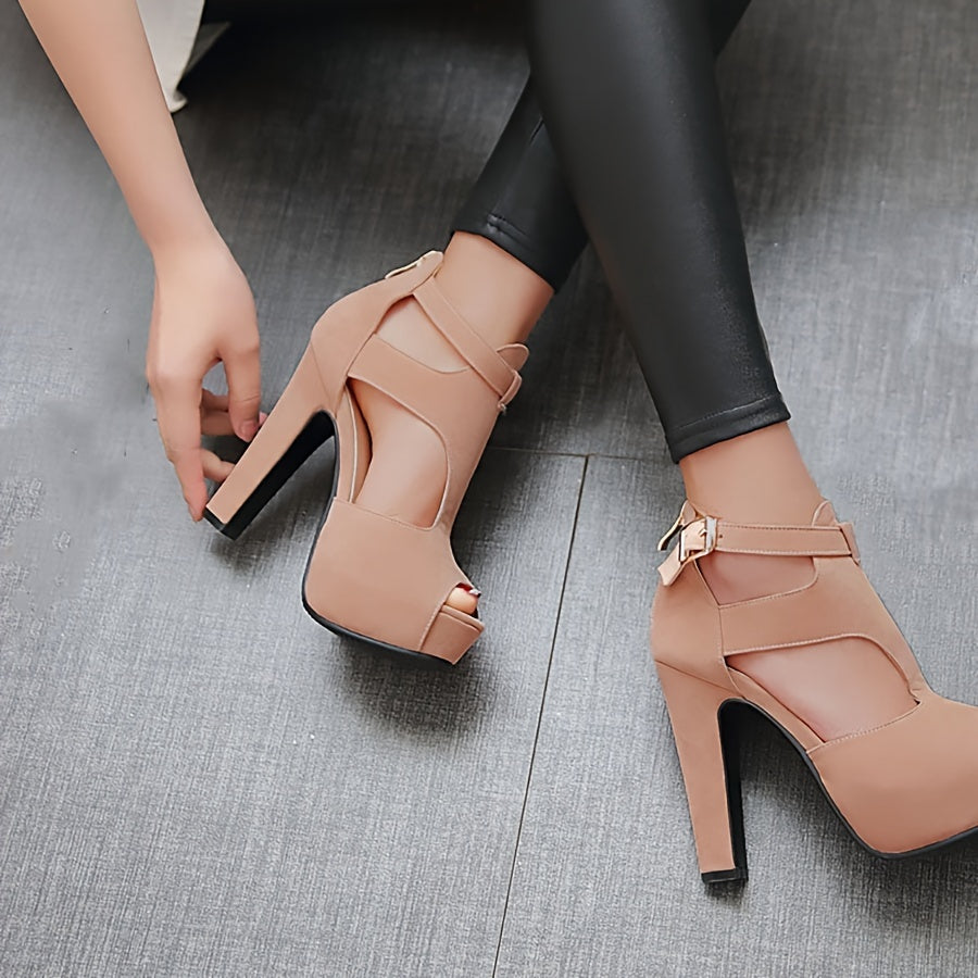 Ultra-high heel summer apricot comfortable thin heel high heels fashion Women's sandals work leisure sloping heel single shoes