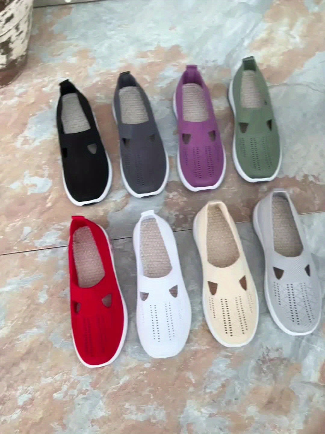MZMQS Women's Breathable Mesh Slip-On Sneakers - Lightweight & Comfortable Walking Shoes with Rubber Sole and Fabric Insole - Versatile All-Season Footwear in Multiple Colors - Hand Washable, MZMQS