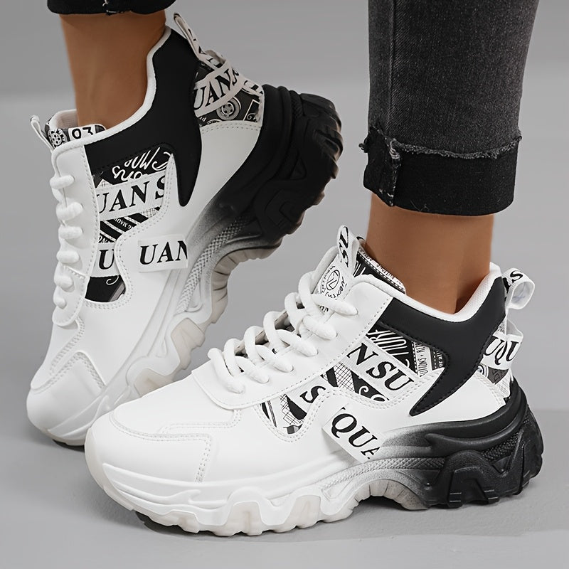 1 Pair Women'S Fashion Sneakers - Lightweight All-Season Running Shoes with Polyurethane Upper, Fabric Inner & Insole, Rubber Sole