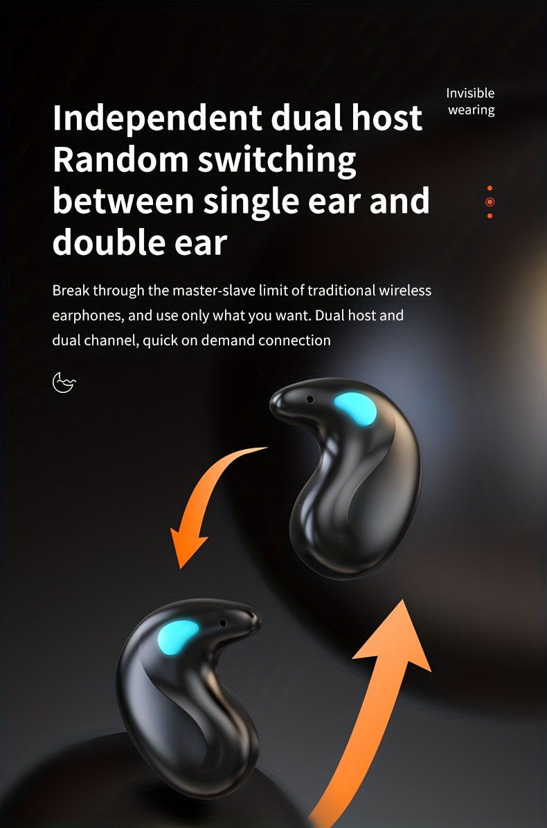 True Wireless in-ear sleep confortable headset music Earbuds video TWS HIFI bass 9D Stereo HD calling Earphones for Android for iPhone Cellphone sport Earpieces smart headphones