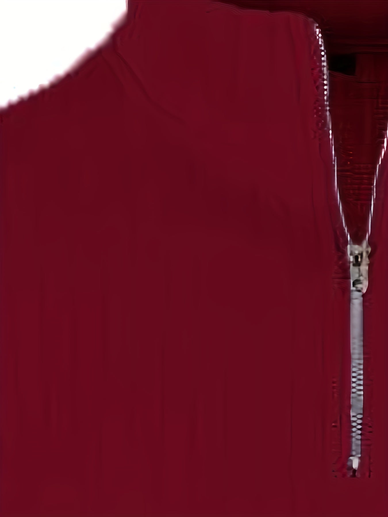 Men'S Casual Polyester Sweater, Solid Color, High Neck Quarter Zip, Long-Sleeved Pullover, Regular Fit, 100% Polyester Knit Fabric, 230g/m² - Fall/Winter Essential
