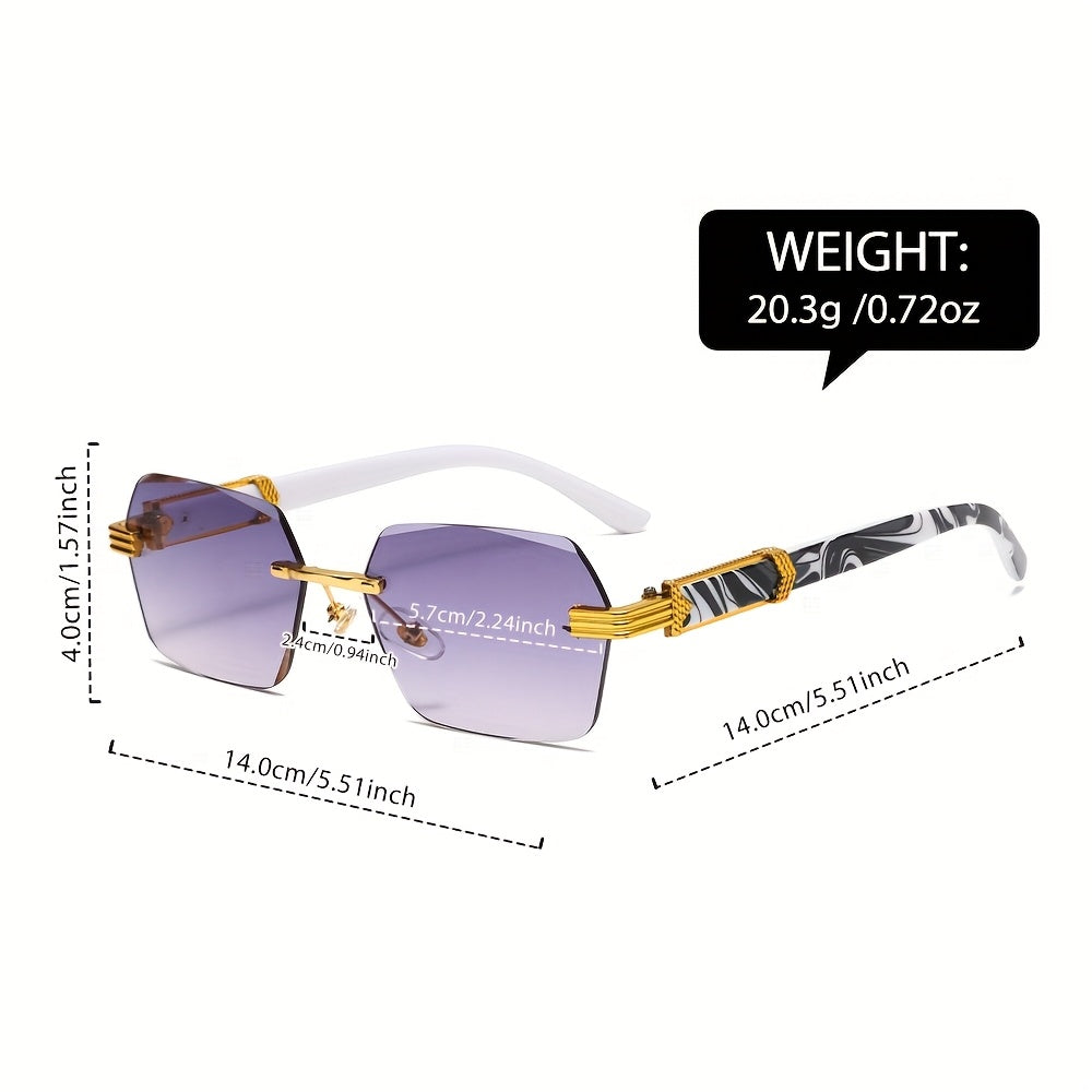A New Stylish Pair of Men'S Glasses with a High-End Business Feel, Featuring Diamond-Cut Edges And a Fashionable Frameless Design.