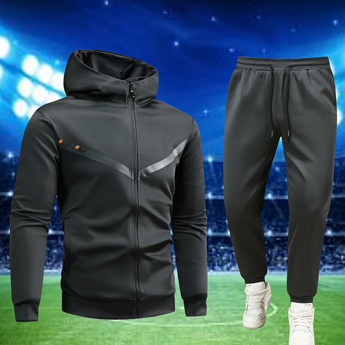 Men's Casual Sportswear Set: High-Quality Hooded Sweatshirt and Joggers for Running, Fitness, and Home Wear - Spring/Autumn Two-Piece Outfit
