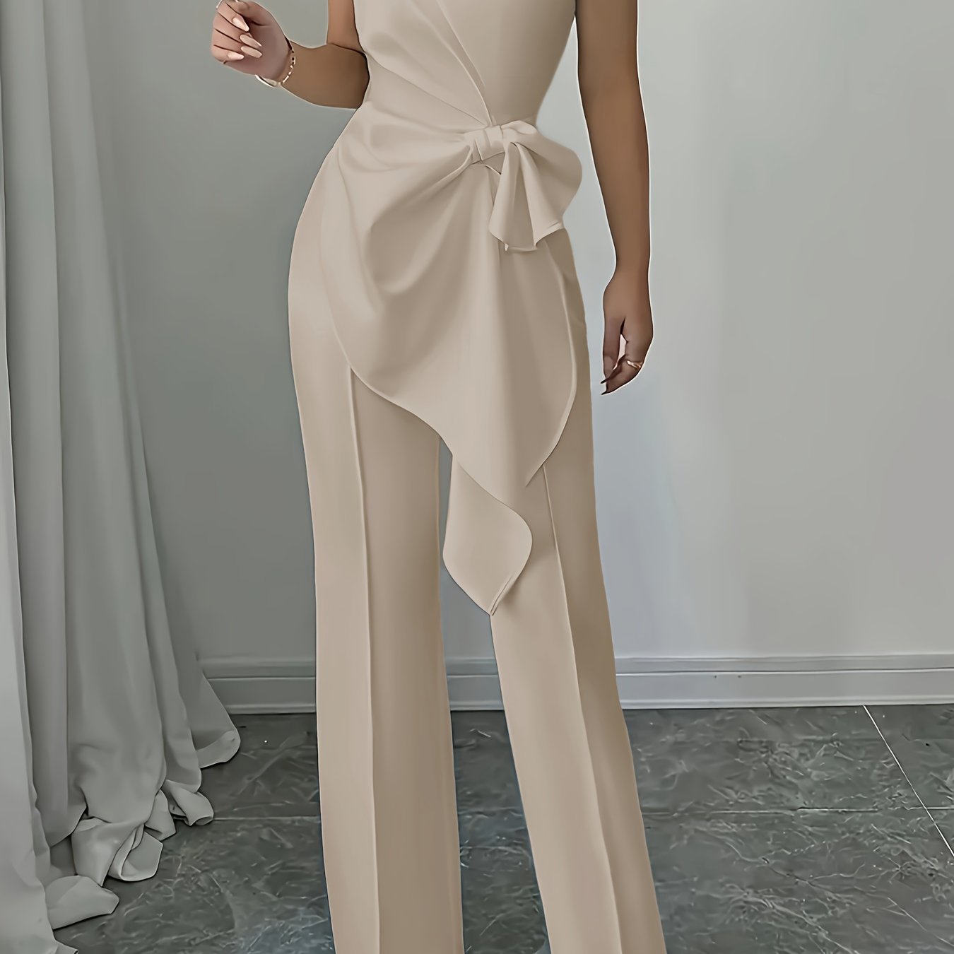 OM307B Elegant Women's Vest and Pants Set - Stylish Casual Elegance