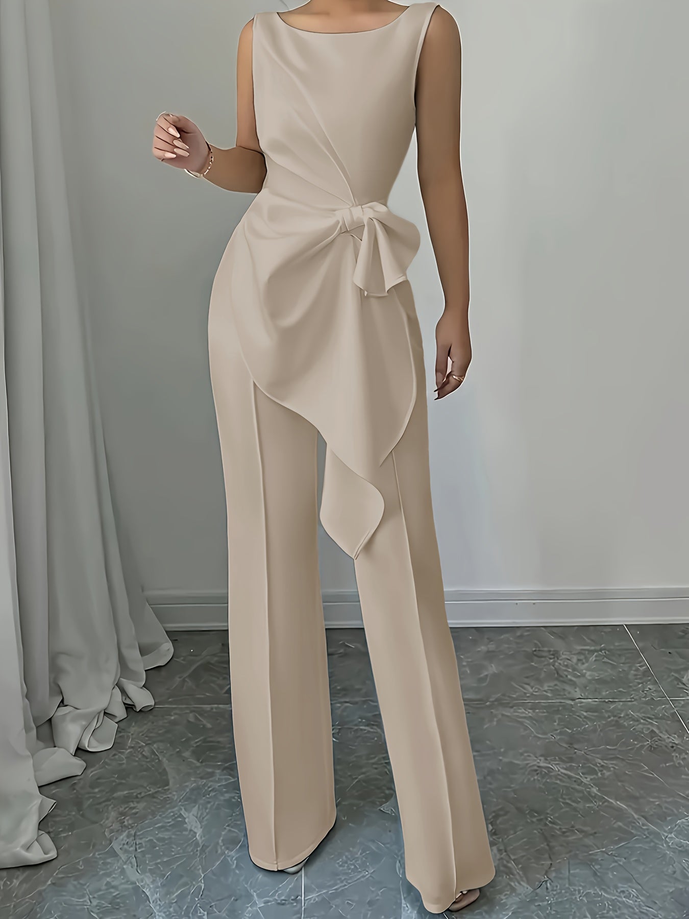 OM307B Elegant Women's Vest and Pants Set - Stylish Casual Elegance