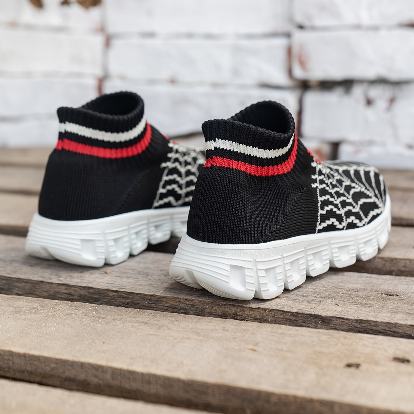 Spider Slip-On Sneakers for Youngsters - Spider Web Embroidery Design, Breathable Fabric & Lightweight EVA Sole, Anti-Slip Comfortable Casual Shoes for Boys and Girls, Shoes for Girls, Youngsters Slipon Footwear, Fun Youngste
