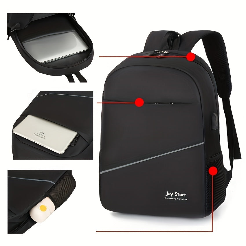 Nylon Three-Piece Set Backpack, Computer Bag, Large Capacity Middle School Book Bag