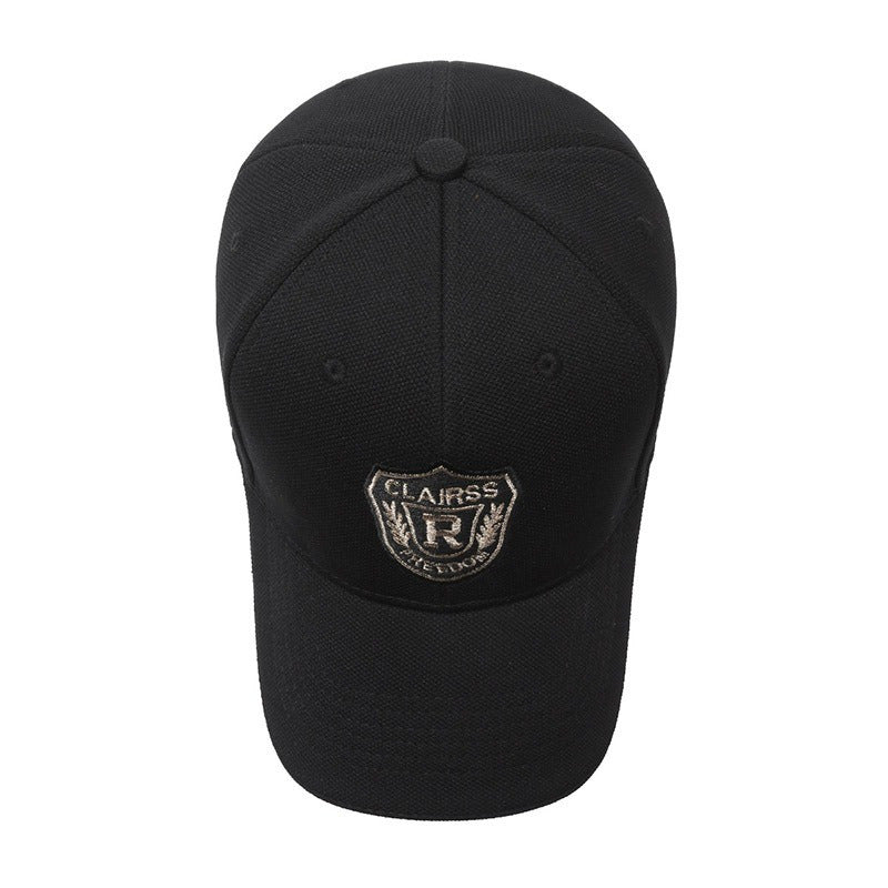 1pc CLAIRS RFreedom Embroidered Baseball Cap - Black Sporty Outdoor Sun Hat with Golden Shield & Wings Design, Polyester, Adjustable Fit for Men, Outdoor Sports Cap | Sporty Baseball Cap | Durable Headgear