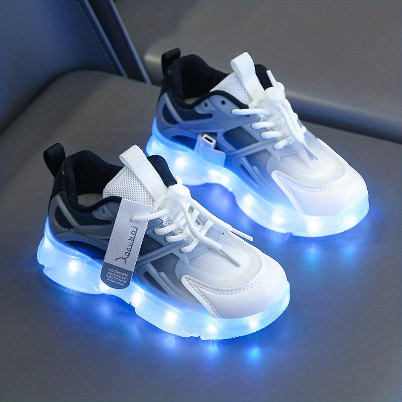 Rechargeable Glow-in-the-Dark Shoes for Kids - Colorful Neon Sneakers with Light-Up Design, Lightweight & Durable for Street Dance, Nighttime Play, and Casual Wear, Shoes for Girls, Street Dance Footwear, Vibrant Neon Accents