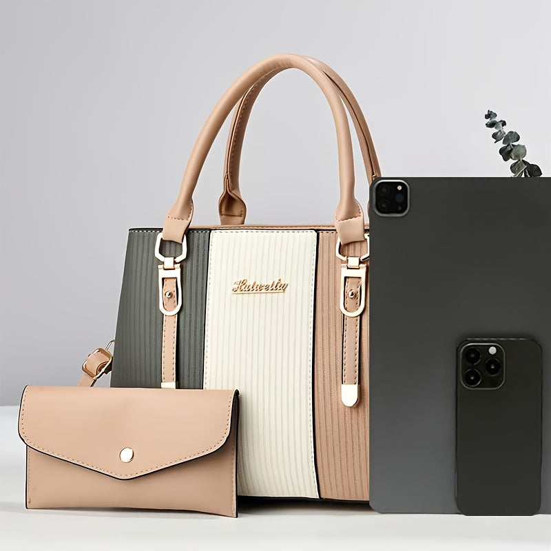 Stylish And Versatile Women'S Bag, Large Capacity Mom Bag, Simple Letter Texture, Color Matching, Handbag, Multi Set, Set, Thank You for The Gift, Give to Your Girlfriend